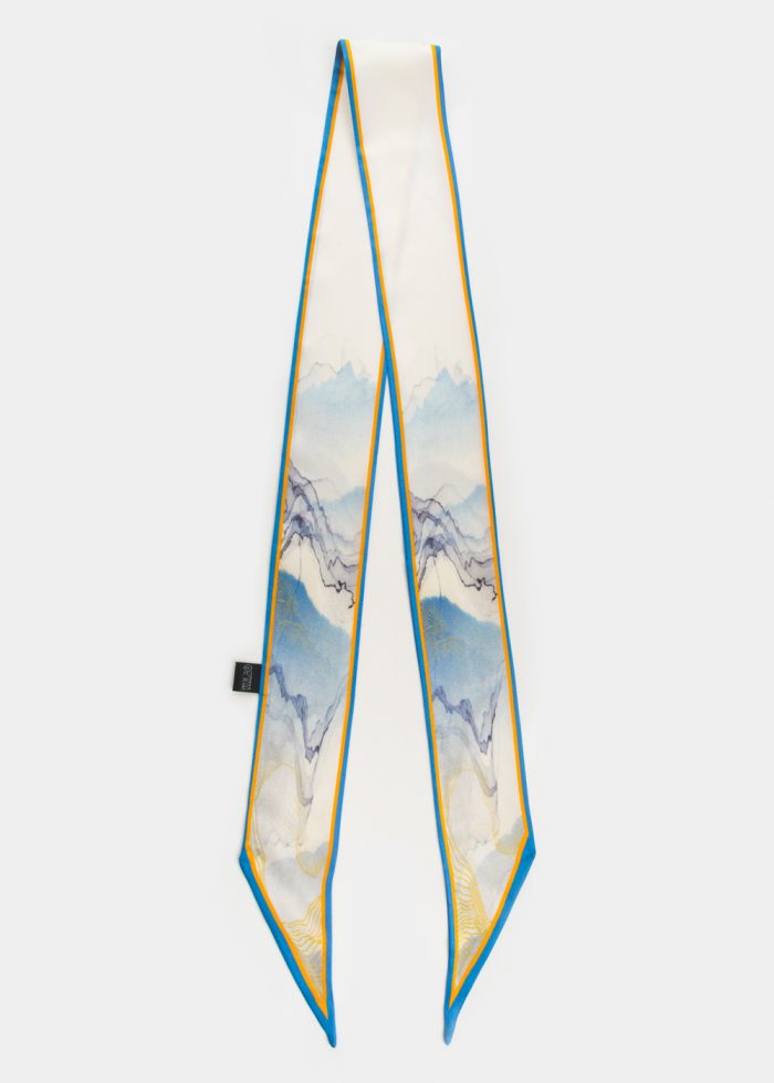 Abstract Print Silk Scarf - Image 3