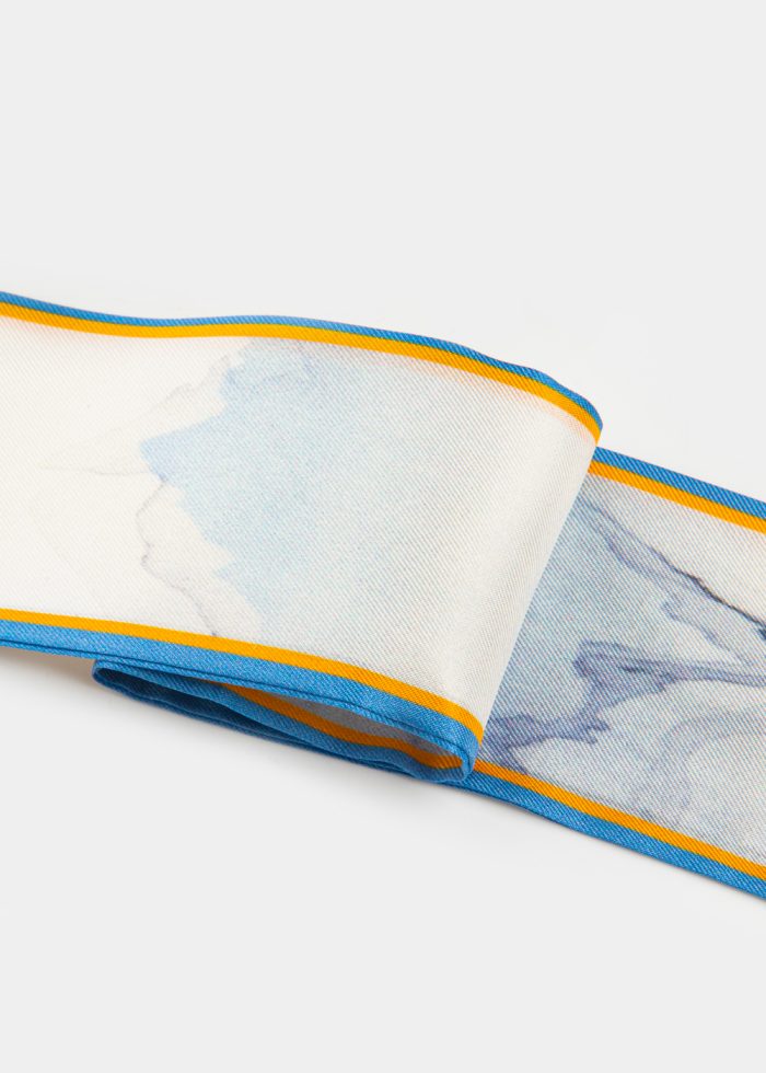 Abstract Print Silk Scarf - Image 4