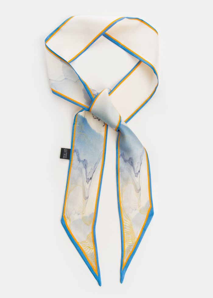 Abstract Print Silk Scarf - Image 2