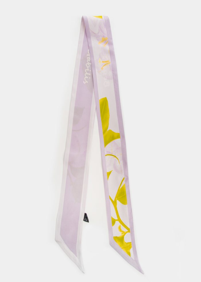 Leaves Print Silk Scarf - Image 2
