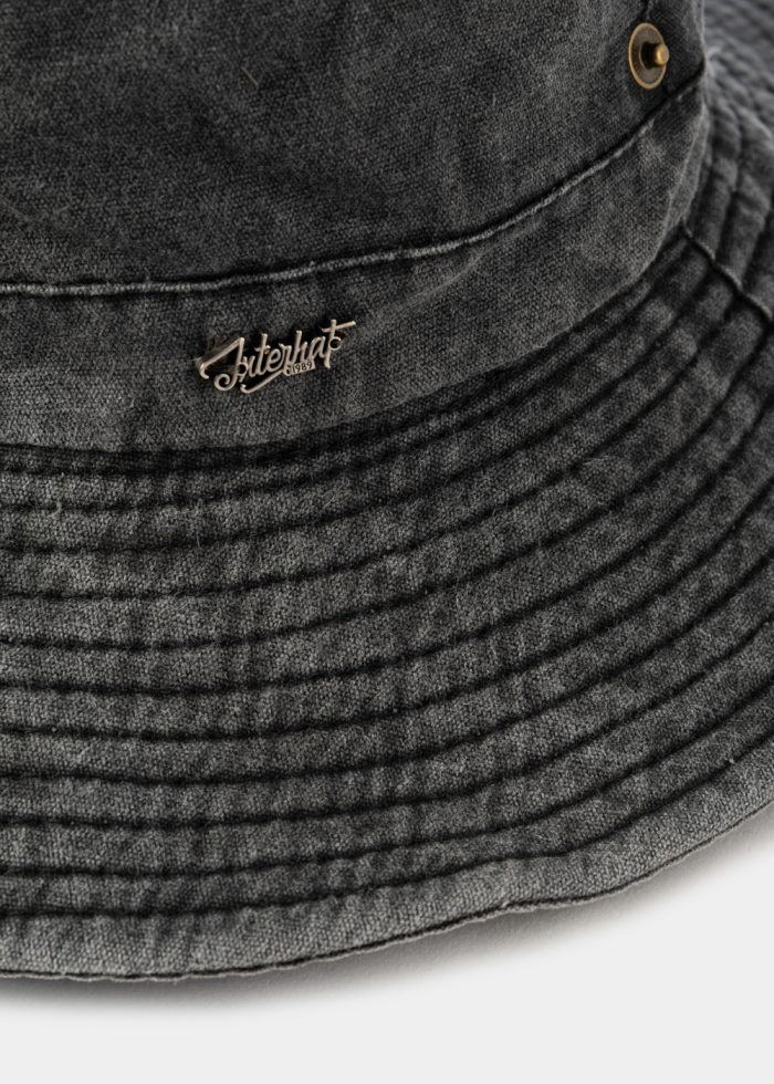 Black Active Bucket Hat w/ Washed Cotton - Image 3