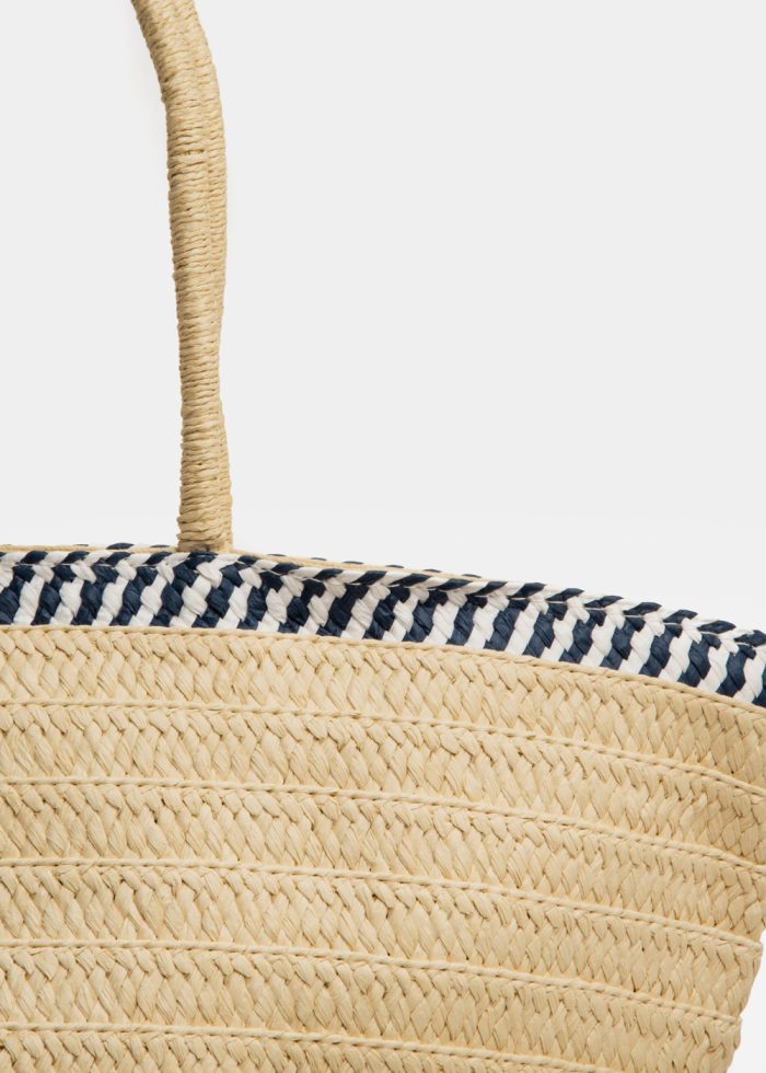 Cotton & Paper Straw Beach Bag - Image 2