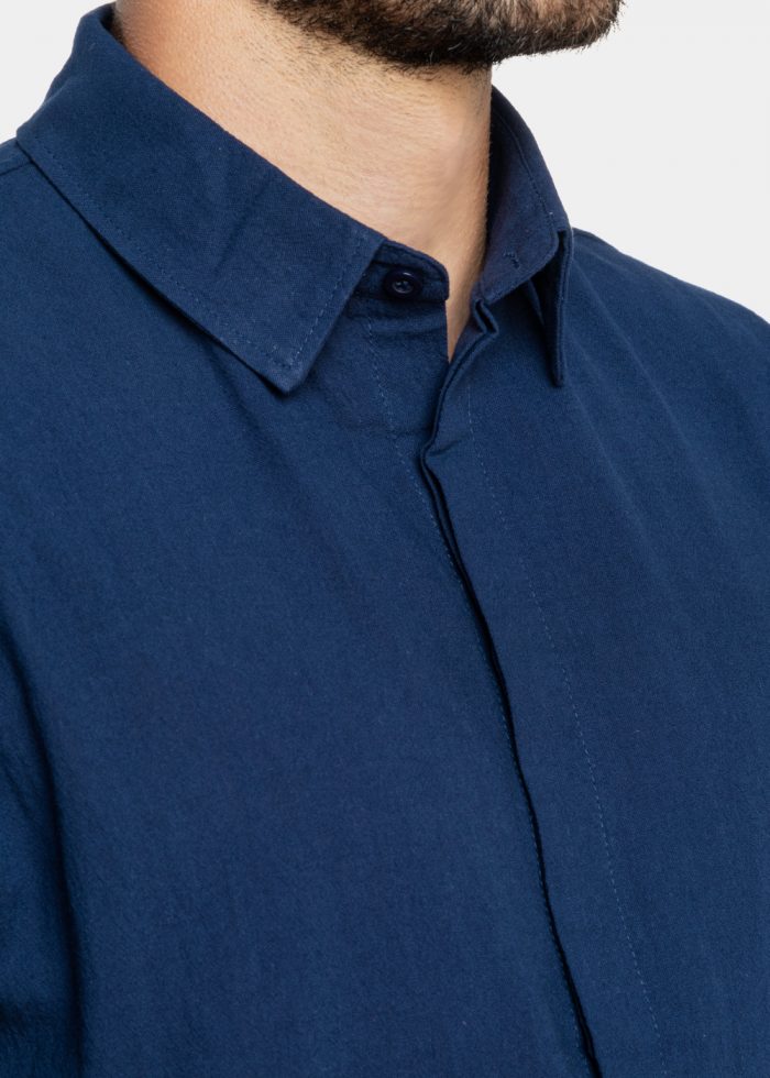 Navy cotton summer shirt - Image 5