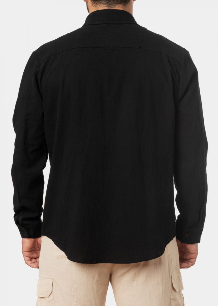 Black cotton summer shirt - Image 3