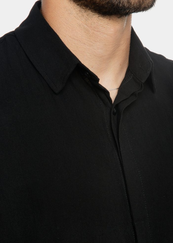 Black cotton summer shirt - Image 4