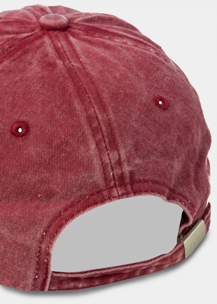 Washed Cotton Twill Cap - Burgundy - Image 3