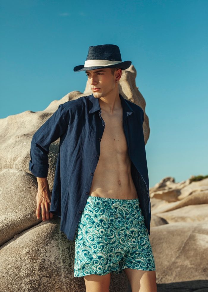 Navy cotton summer shirt - Image 2