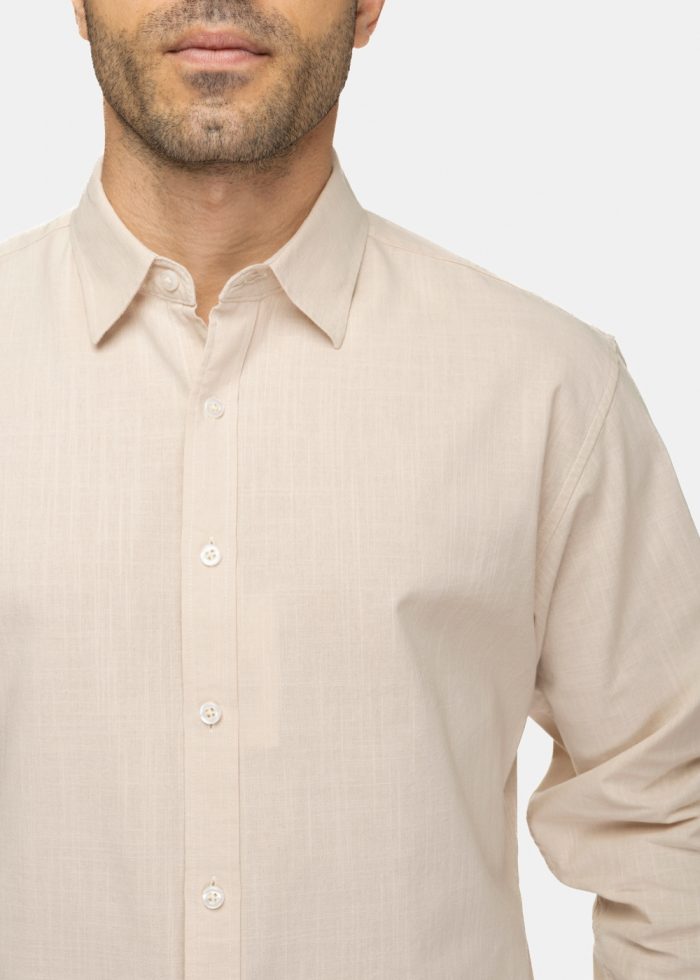 100% Cotton Beige Shirt - Image 3