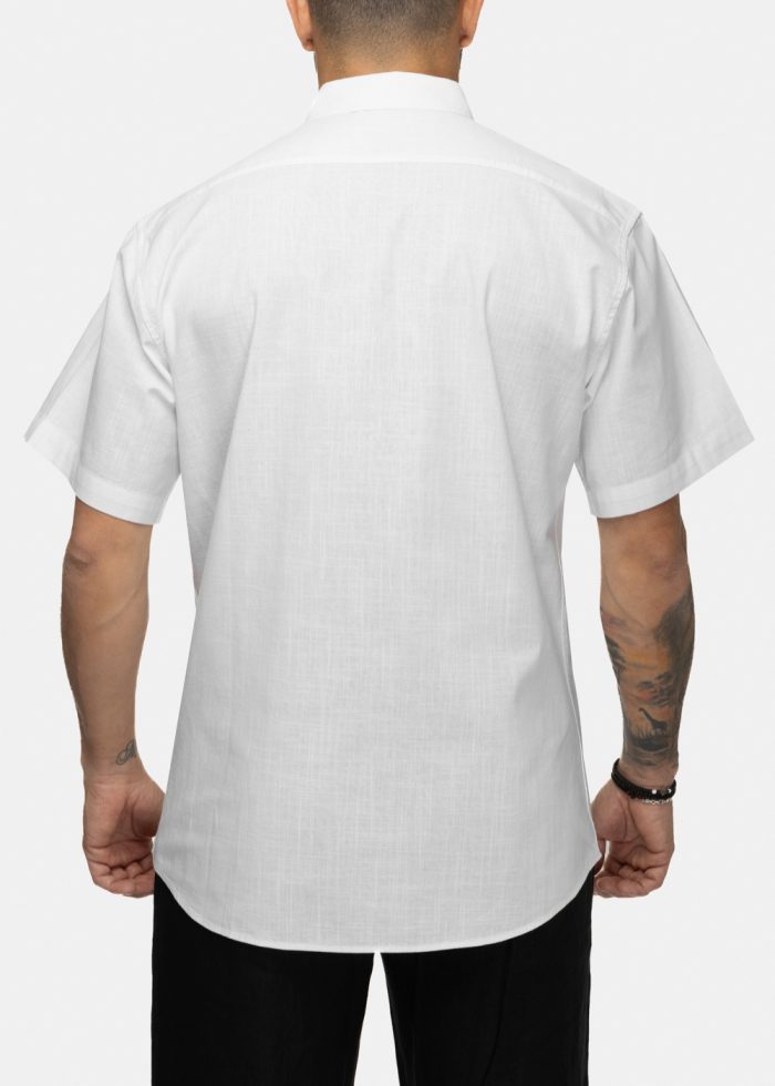 100% Cotton White Shirt w/ Short Sleeves - Image 2