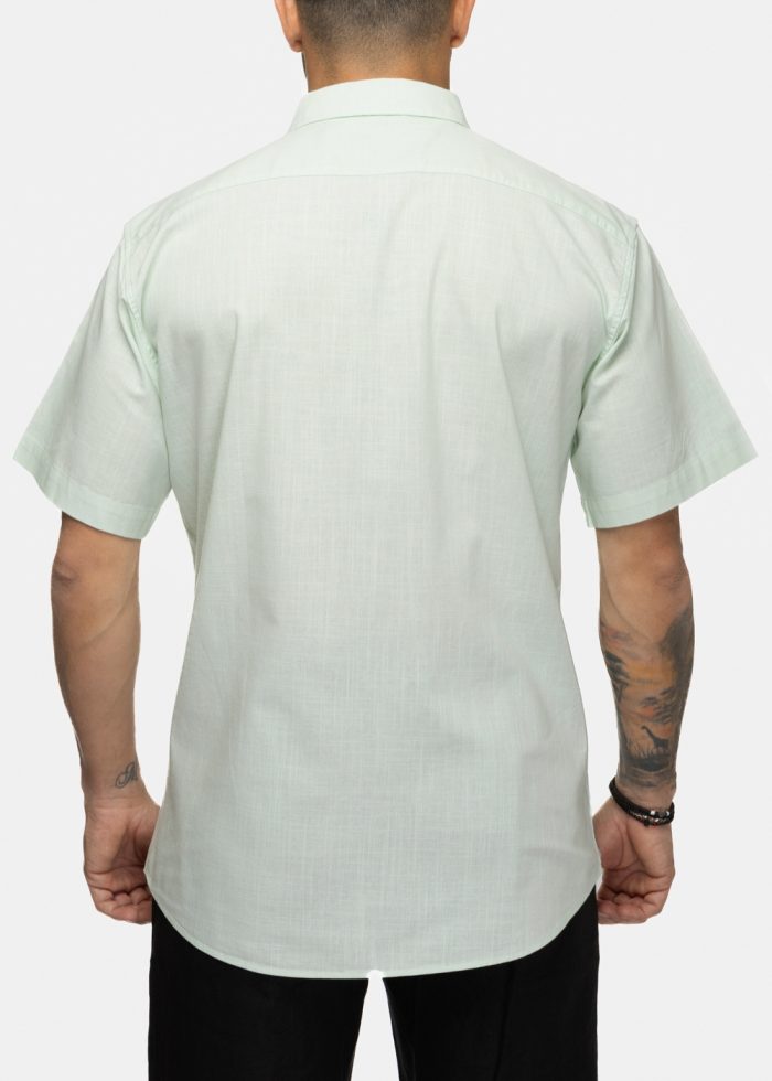100% Cotton Light Green Shirt w/ Short Sleeves - Image 2