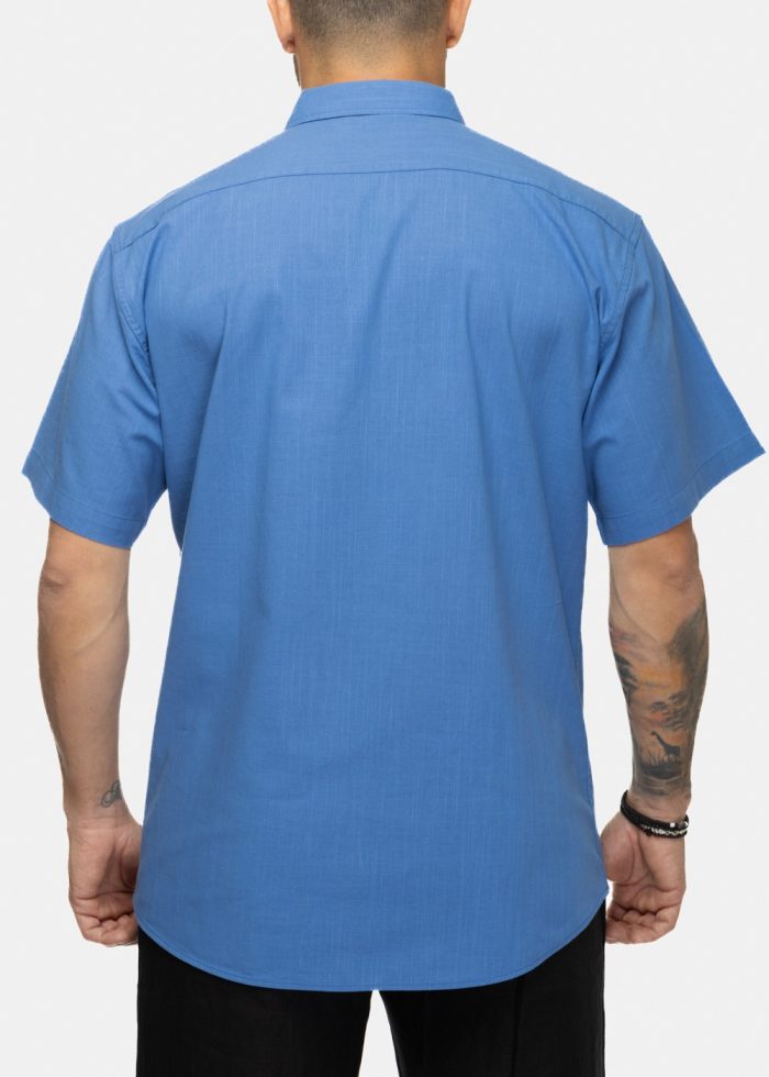 100% Cotton Blue Shirt w/ Short Sleeves - Image 2