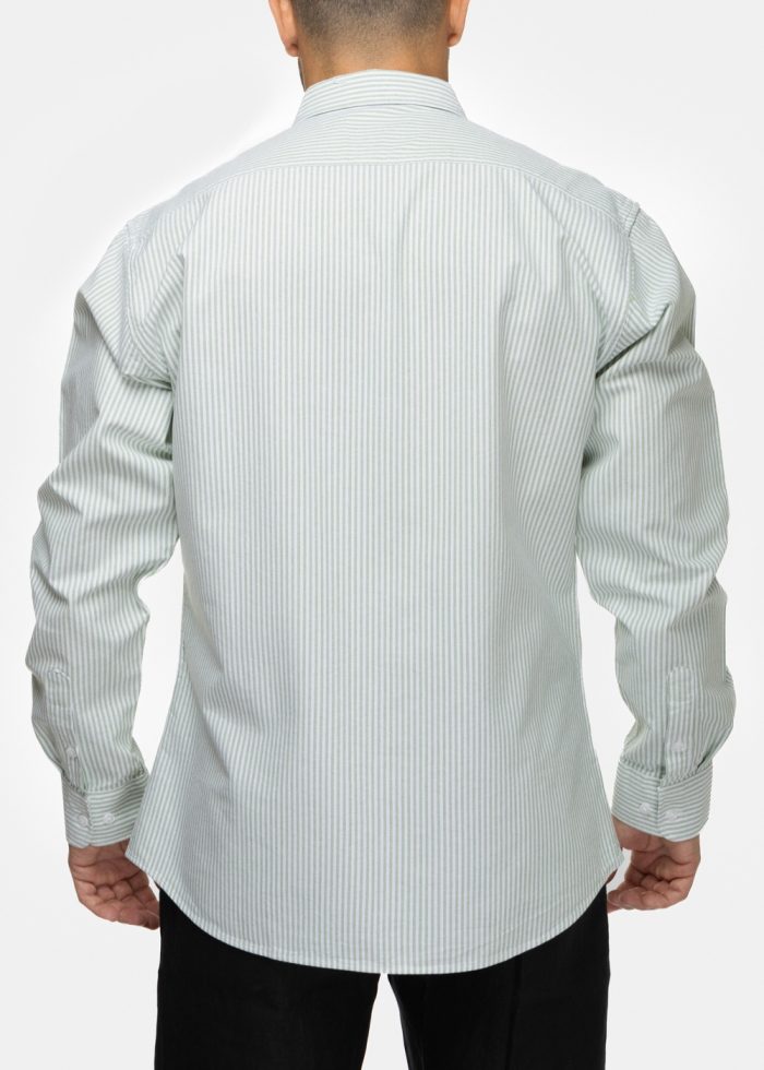 100% Cotton Lime Striped Shirt - Image 2