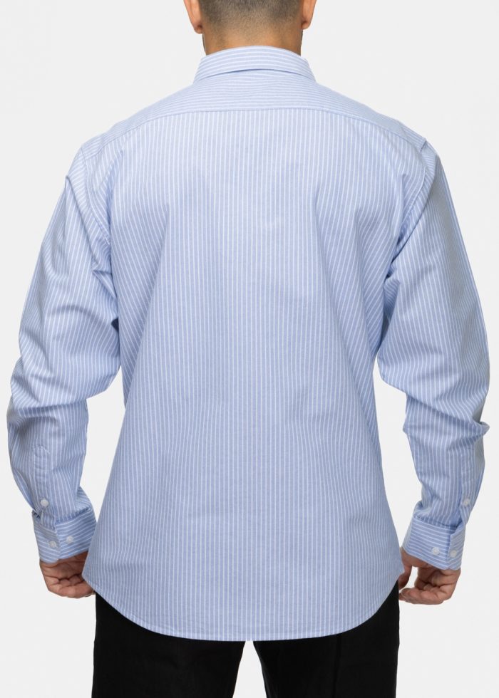100% Cotton Light Blue Striped Shirt - Image 2