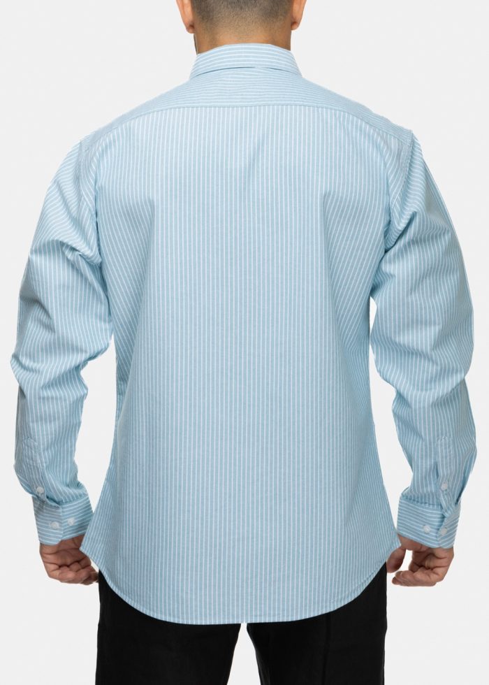 100% Cotton Green Striped Shirt - Image 2