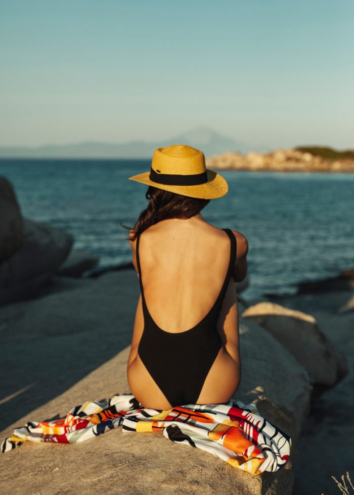 Ribbed Low Back One Piece Swimwear - Black - Image 2