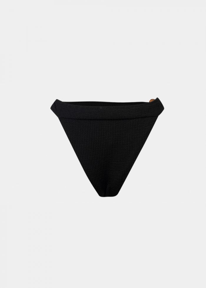Sicily Bikini Bottom - Black Crinkle - Image 4