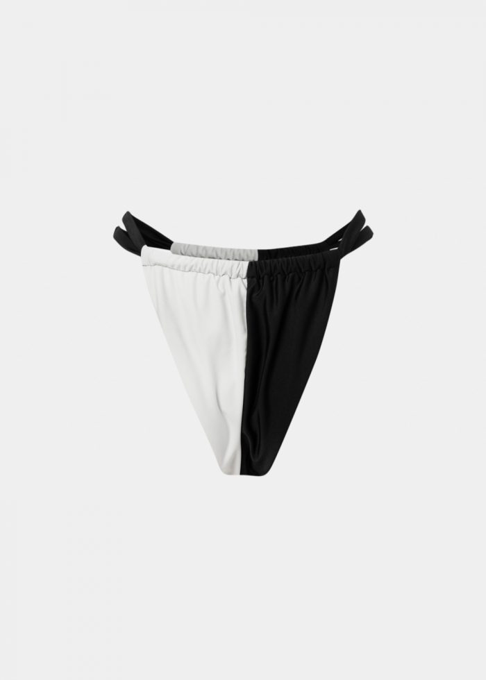 Saint Tropez Bikini Bottom - Black/Cream Dacron - Image 5
