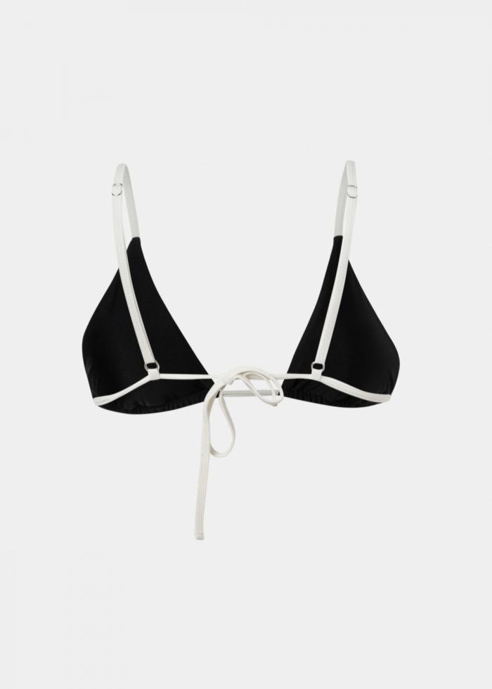 Mykonos Bikini Top - Black/Cream Dacron - Image 4