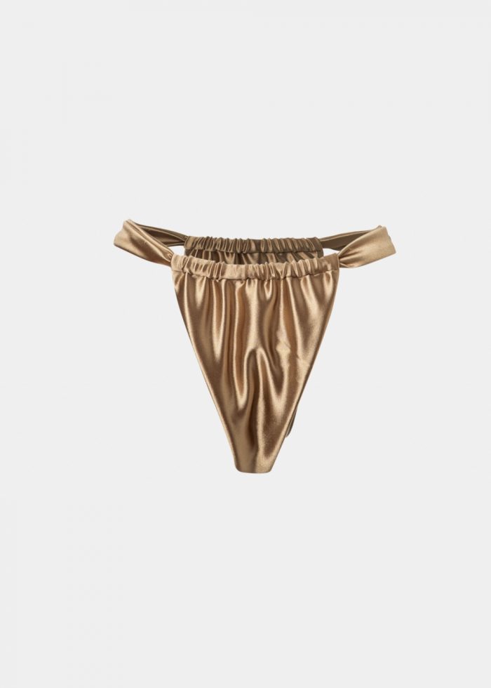 Marbella Bikini Bottom - Gold Shiny - Image 4