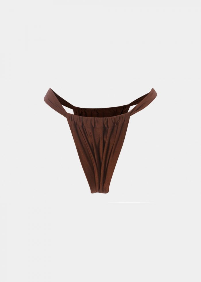 Marbella Bikini Bottom - Brown Dacron - Image 2