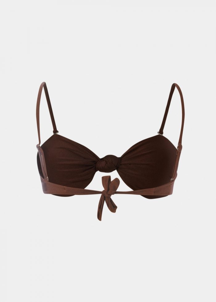 Marbella Bikini Top - Brown Dacron - Image 3