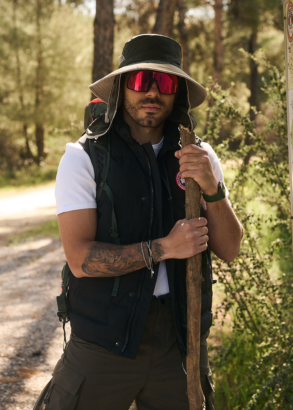 Olive active hat with neck protector Olive active hat with neck protector - Image 1