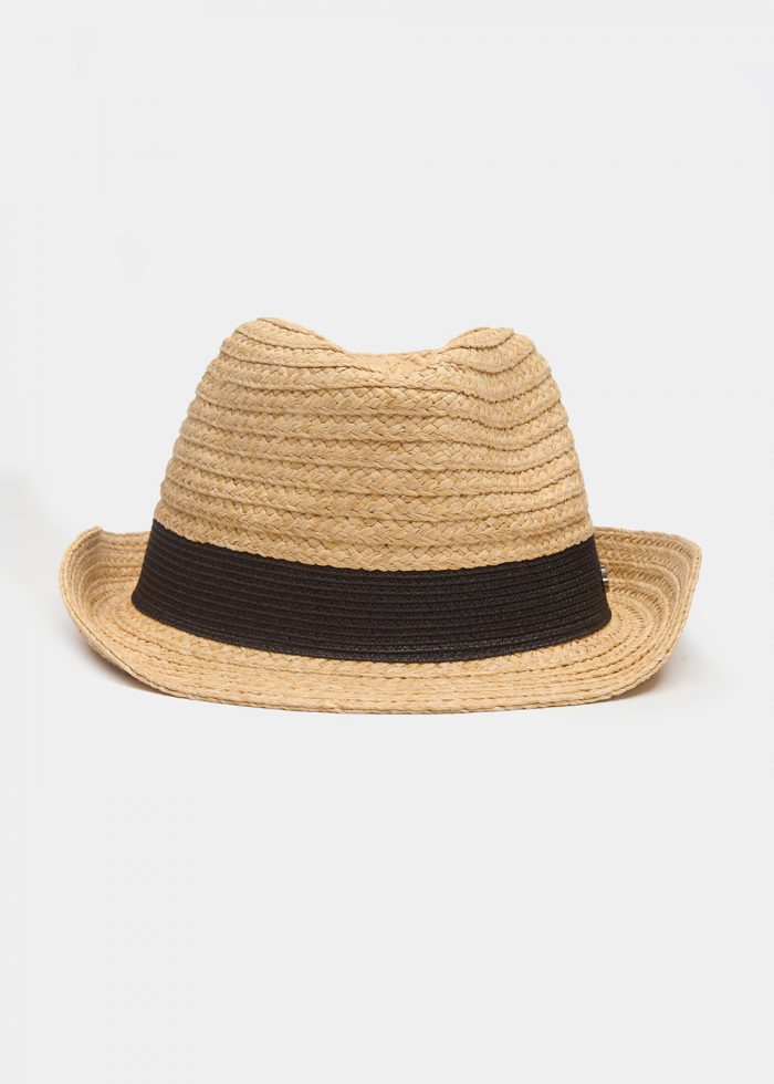 Raffia Fedora with Black Detail - Image 2
