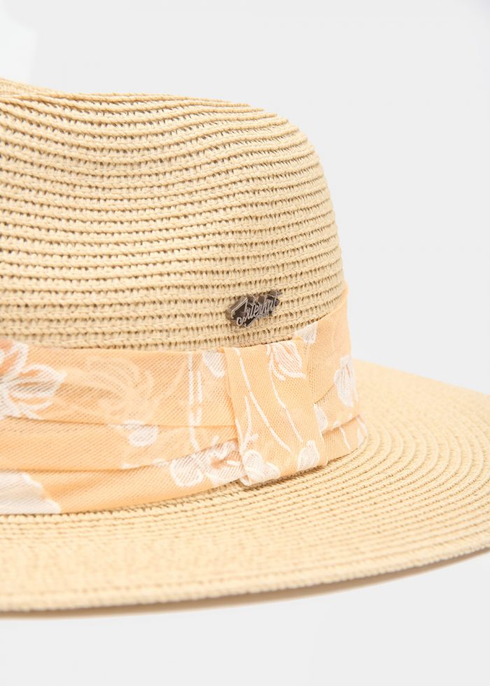 Beige Panama w/ orange bandanna - Image 2