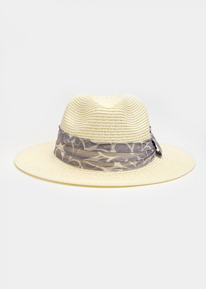 Cream Panama w/ lilac bandanna - Image 2