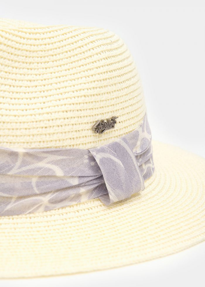 Cream Panama w/ lilac bandanna - Image 3