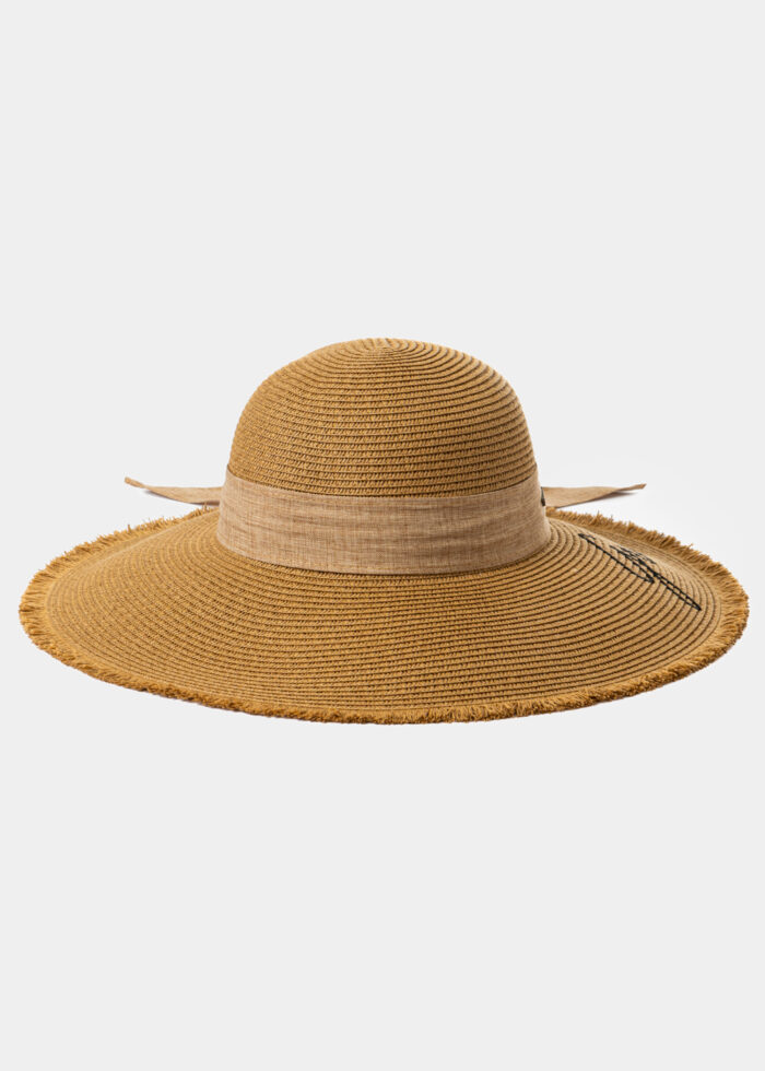 Brown "Greece" Straw Hat w/ Brown Ribbon - Image 2