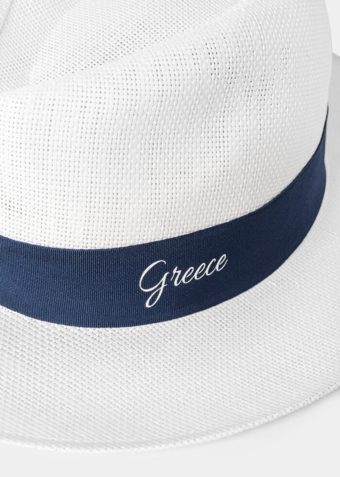 White "Greece" Panama Style Hat - Image 3