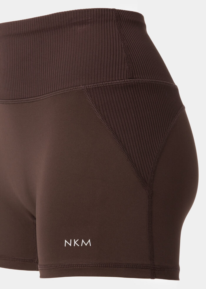 Dark Brown Ribbed Shorts - Image 3