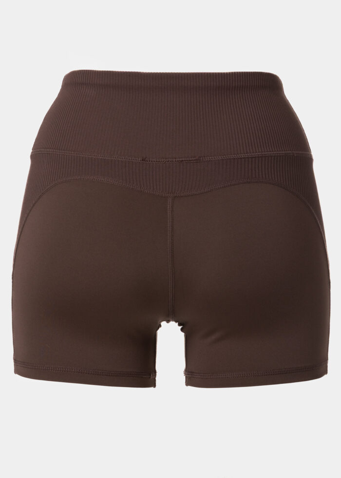 Dark Brown Ribbed Shorts - Image 2