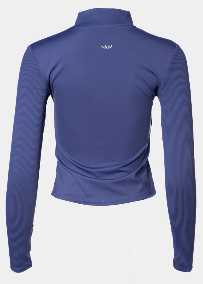 Navy Blue Ribbed Sports Jacket - Image 2