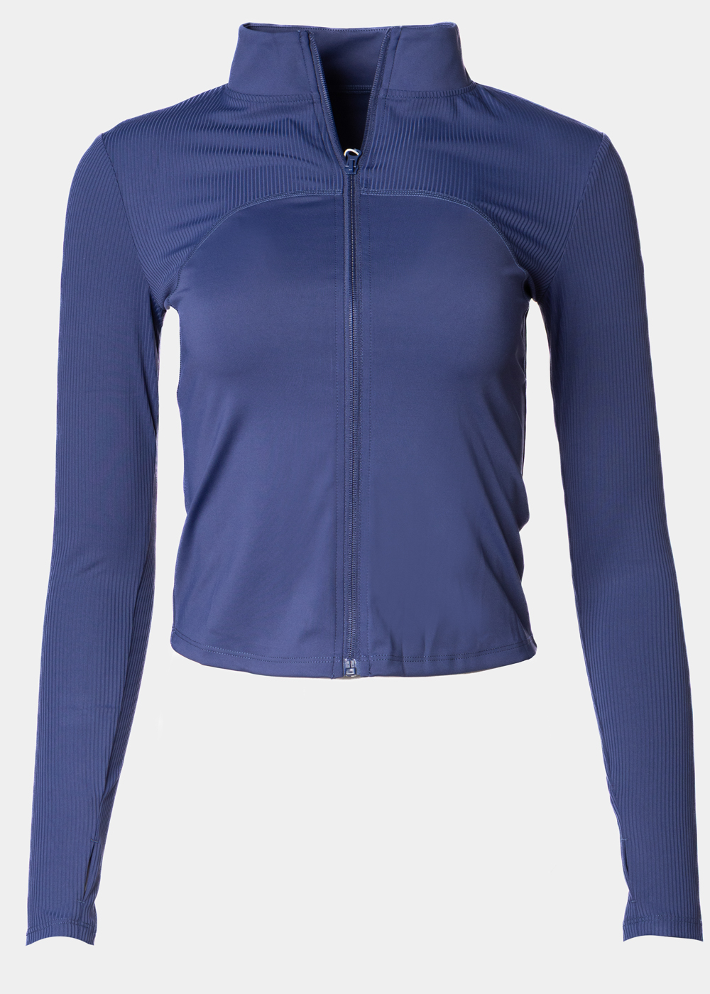 G28A7799 copy Navy Blue Ribbed Sports Jacket - Image 1