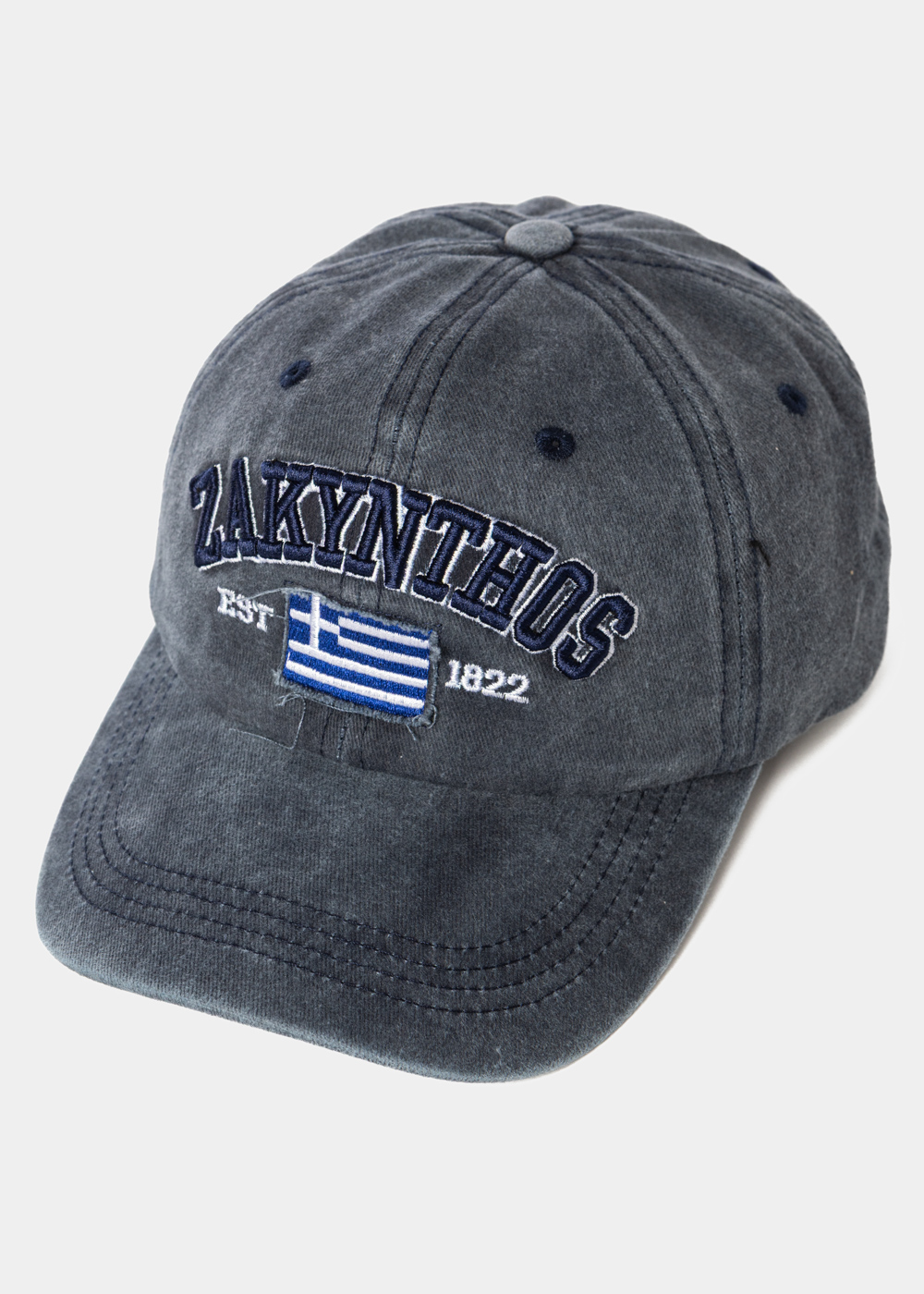 G28A6497 copy Zakynthos Washed Navy Blue w/ Greek Flag 2 - Image 1